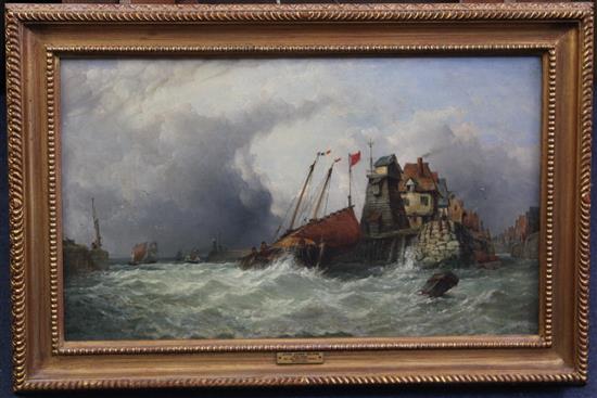 John James Wilson (1818-1875) St Valerie-en-Caux, Brittany, 12 x 20in.